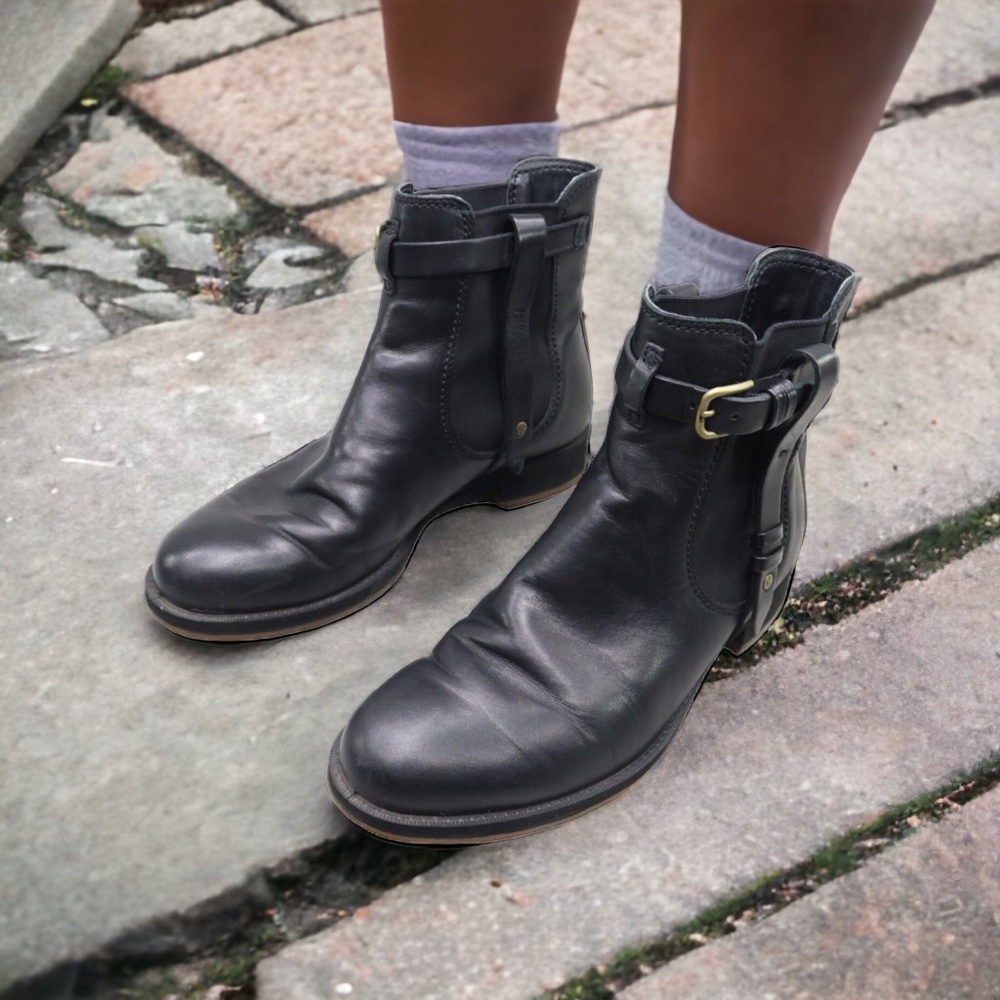 SOLD! ECCO Saunter Mid Cut Leather Chelsea Ankle Boots Sz EU37/US6 - 6.5 - Picture 2 of 16